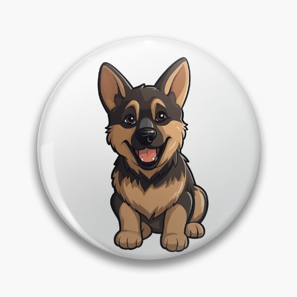 Item preview, Cute german shepherd puppy in cartoon kawaii style designed and sold by SatooDesign.