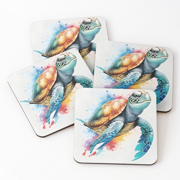 Item preview, Colorful Serenity: Vibrant Turtle Image designed and sold by Ceemko's Vintage Corner.
