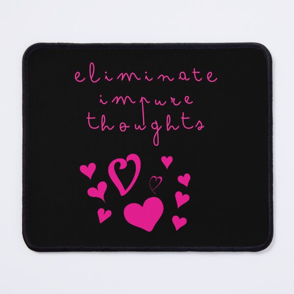 Item preview, Eliminate Impure Thoughts Text with Hearts Light/White designed and sold by bard-art.