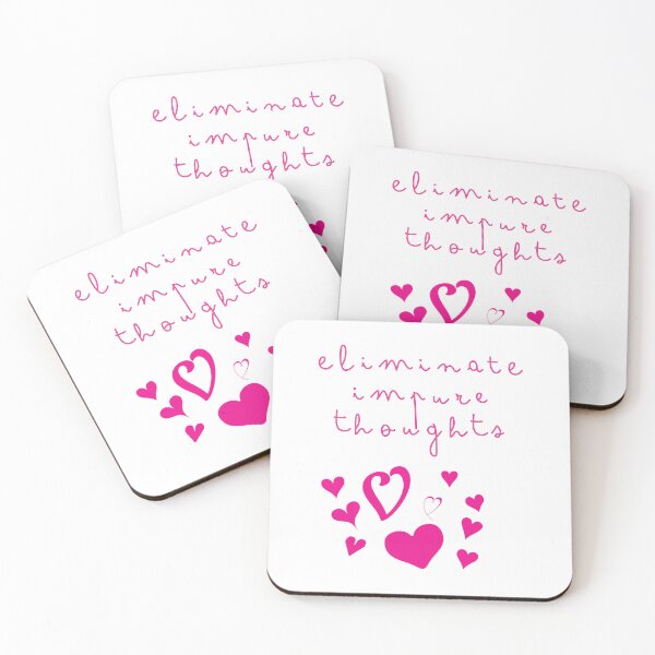 Item preview, Eliminate Impure Thoughts Text with Hearts Light/White designed and sold by bard-art.