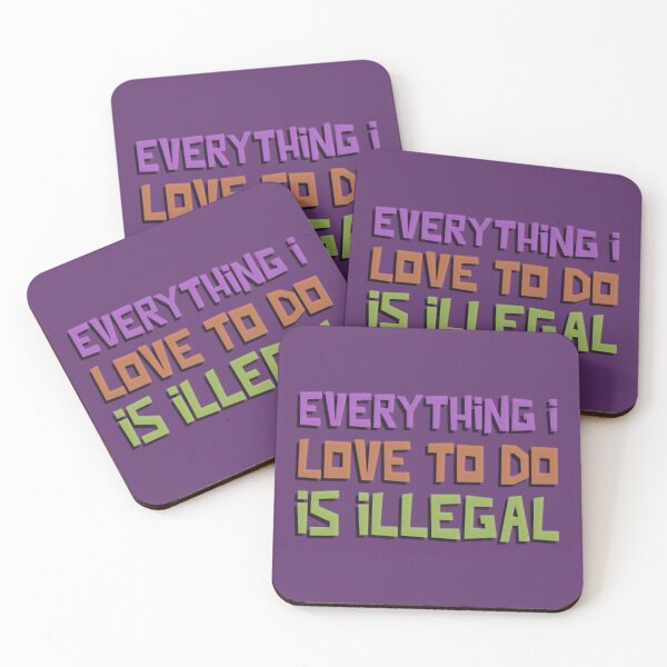 Item preview, Everything I Love To Do Is Illegal - Glossy Sticker designed and sold by Rodayna Elnaggar.