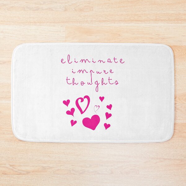 Item preview, Eliminate Impure Thoughts Text with Hearts Light/White designed and sold by bard-art.