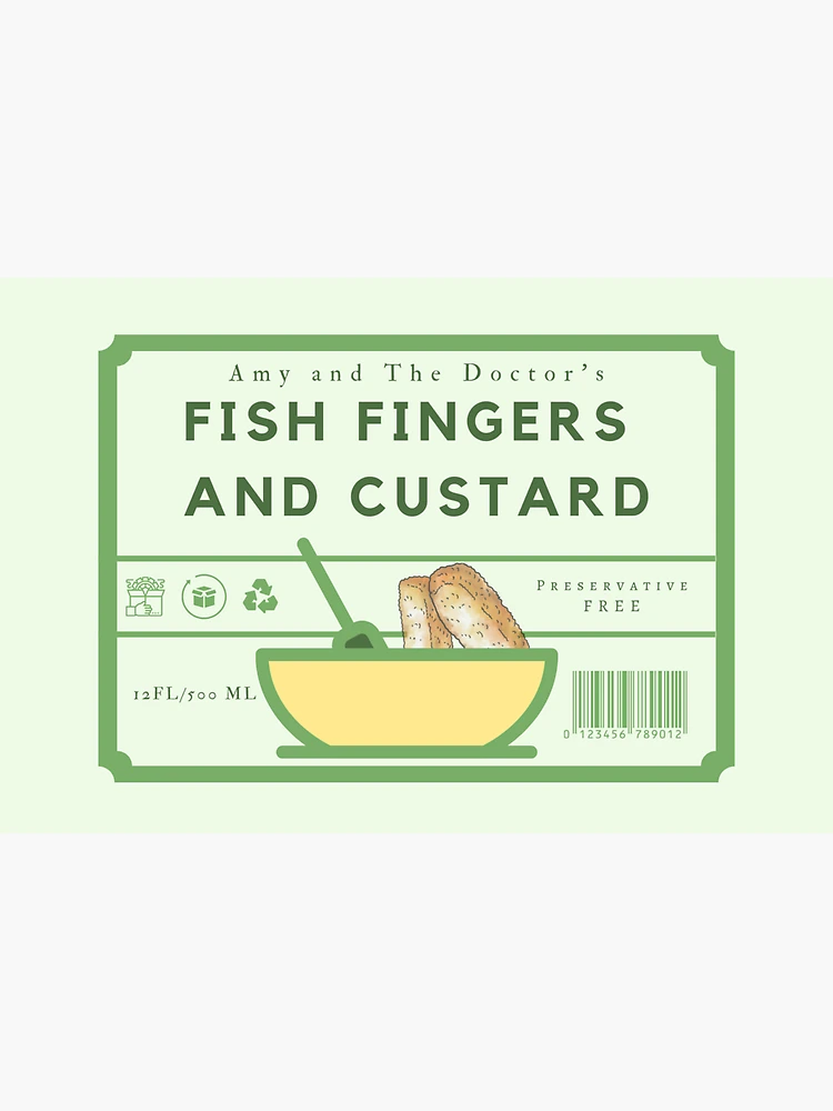 Fish Fingers and Custard Sticker for Sale by fox-danapetrie