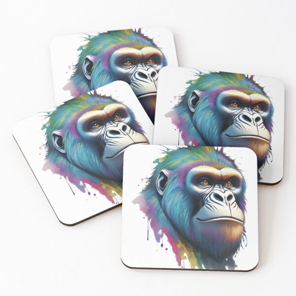 Item preview, Colorful Majesty: Vibrant Gorilla Image designed and sold by Ceemko's Vintage Corner.
