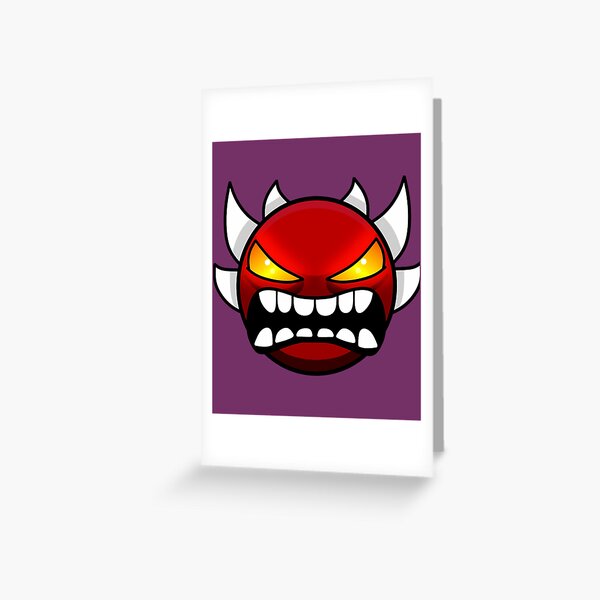 geometry dash difficulty demon faces Greeting Card for Sale by