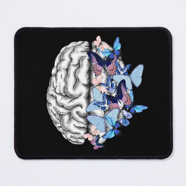 Item preview, Blue butterflies Mental health brain psychology designed and sold by Collagedream.