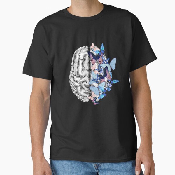 Item preview, Blue butterflies Mental health brain psychology designed and sold by Collagedream.