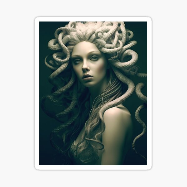 Gorgon Greek Goddess Medusa with Snakes for Hair Design by Gnarly Magnet  for Sale by ChattanoogaTee