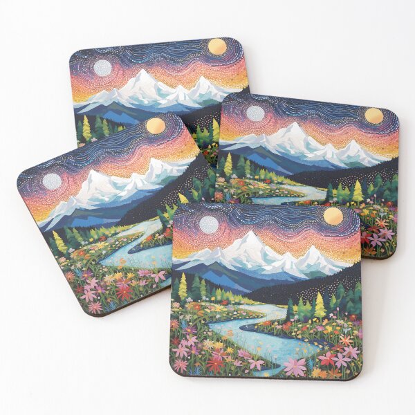 Item preview, Majestic Mont-Blanc: Mountain Landscape in Pointillism designed and sold by DigitArtisan.