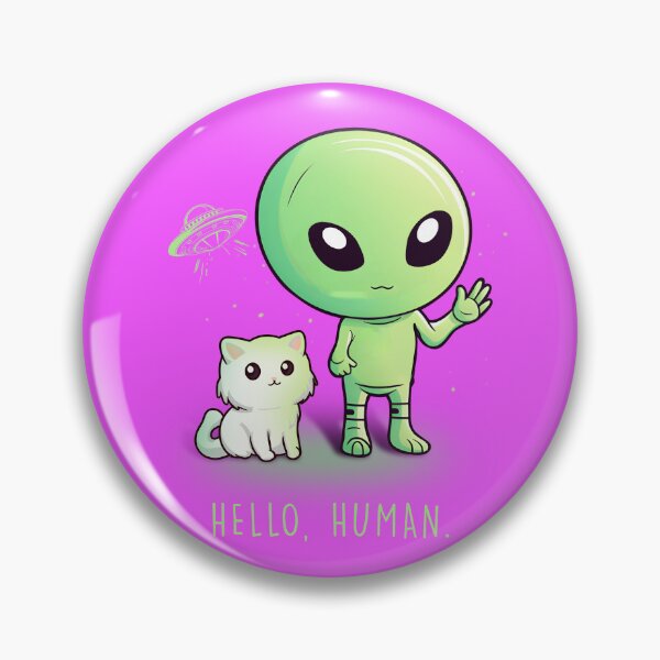 Item preview, Cute Alien UFO Extraterrestrial Kitty designed and sold by ttuniques.