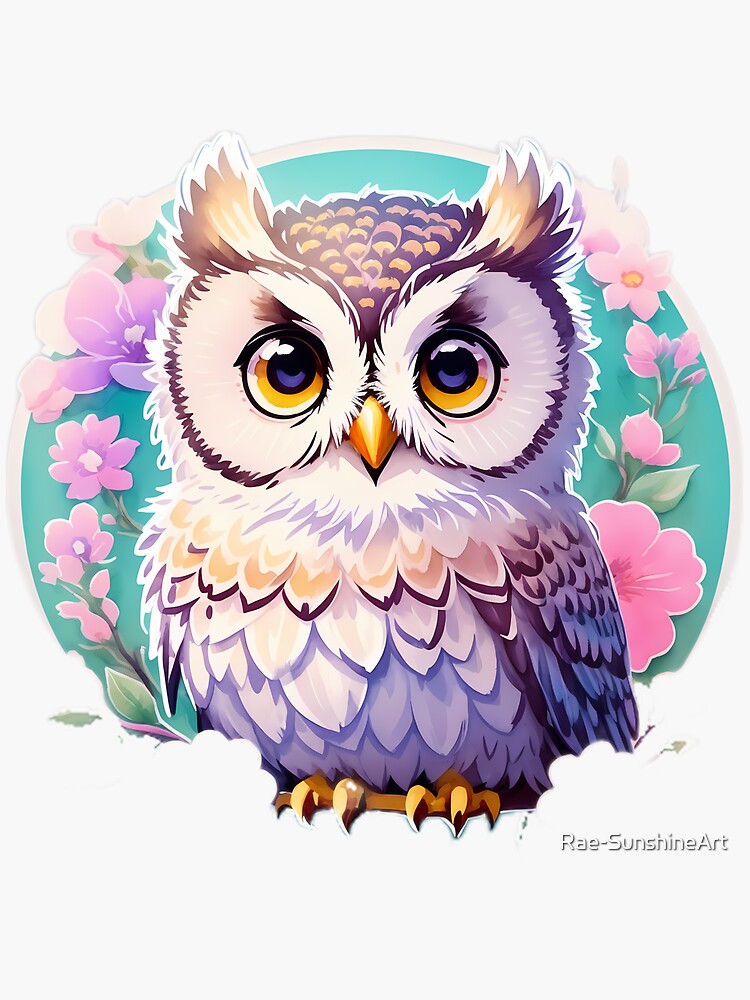 3D Cute Owl Clipart with Watercolor Illustration · Creative Fabrica