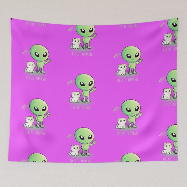Item preview, Cute Alien UFO Extraterrestrial Kitty designed and sold by ttuniques.