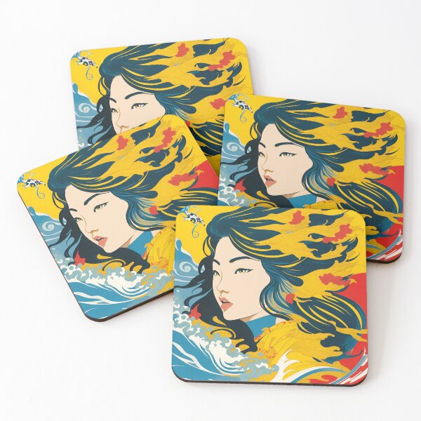 Item preview, Harmony of Cultures: Girl with Hokusai's Wave designed and sold by LeonAndrewRazon.