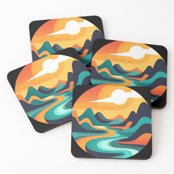 Item preview, Riverside Abstraction: Colorful Sunset Artwork designed and sold by Brand Uno Studio.