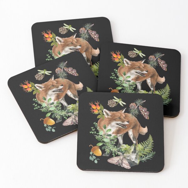 Artikelvorschau, Roter Fuchs im Wald Forestcore Buntes Design entworfen und verkauft von EarthArtDesigns.