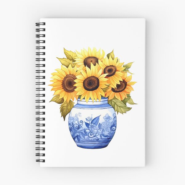 Item preview, Chinoiserie ginger jar with sunflowers designed and sold by Rosaliartbook.