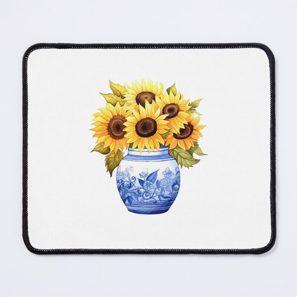 Item preview, Chinoiserie ginger jar with sunflowers designed and sold by Rosaliartbook.