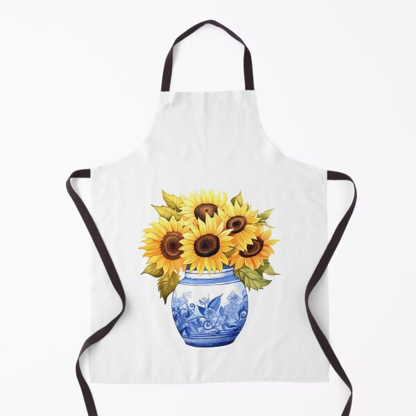 Item preview, Chinoiserie ginger jar with sunflowers designed and sold by Rosaliartbook.