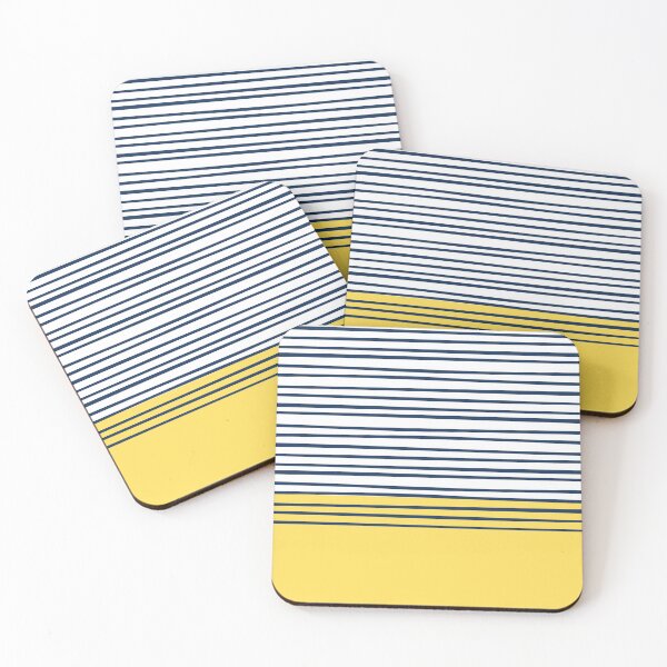 Item preview, Sunny Stripes - Playful Yellow with Blue Accents designed and sold by Michelle Moss.