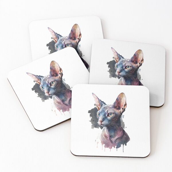 Item preview, Watercolor Black Sphynx Cat Design 2 designed and sold by Magnuna.