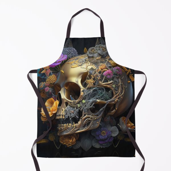 Item preview, Golden floral skull designed and sold by Pixeledfox.