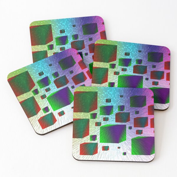 Item preview, Multi-colored boxes floating on small checkboxes designed and sold by Bigrow.