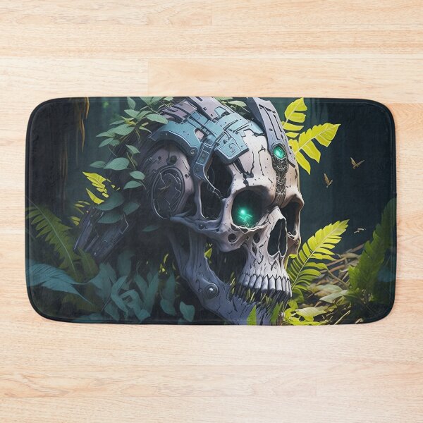 Item preview, Cyborg skull in the Jungle designed and sold by Pixeledfox.