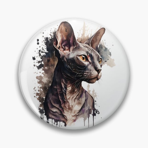 Item preview, Watercolor Black Sphynx Cat Design 3 designed and sold by Magnuna.