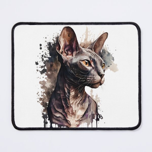Item preview, Watercolor Black Sphynx Cat Design 3 designed and sold by Magnuna.