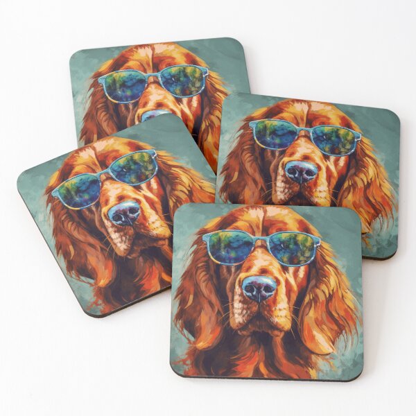 Item preview, Irish Setter dog with sunglasses  designed and sold by LizzyGraphics.