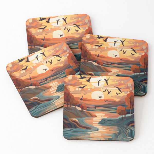 Item preview, Artistic Autumn Riverside Sunset Design designed and sold by Brand Uno Studio.