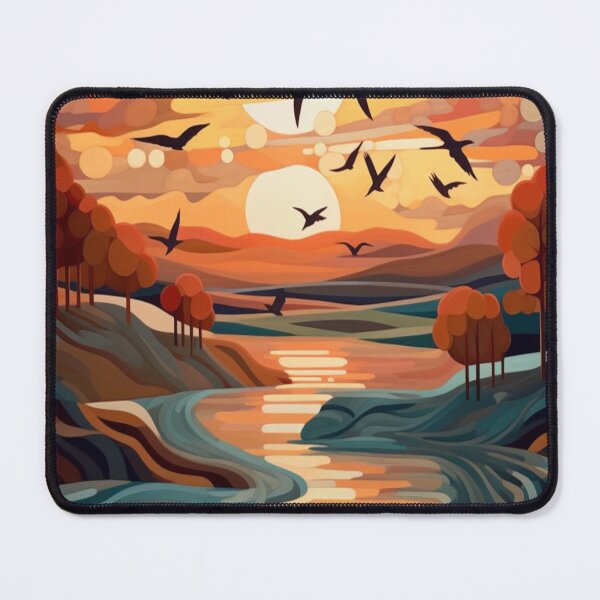 Item preview, Artistic Autumn Riverside Sunset Design designed and sold by Brand Uno Studio.