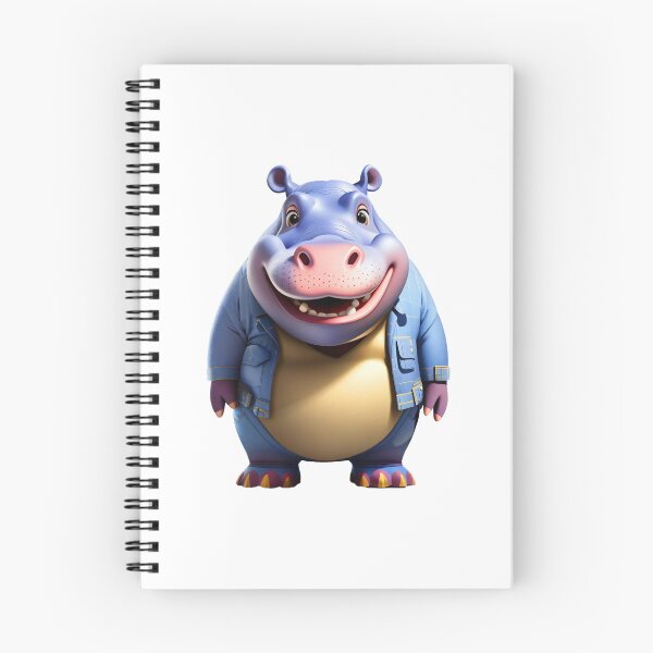 Item preview, Cute hippo hippopotamus smiling denim hippos designed and sold by w1ckerman.