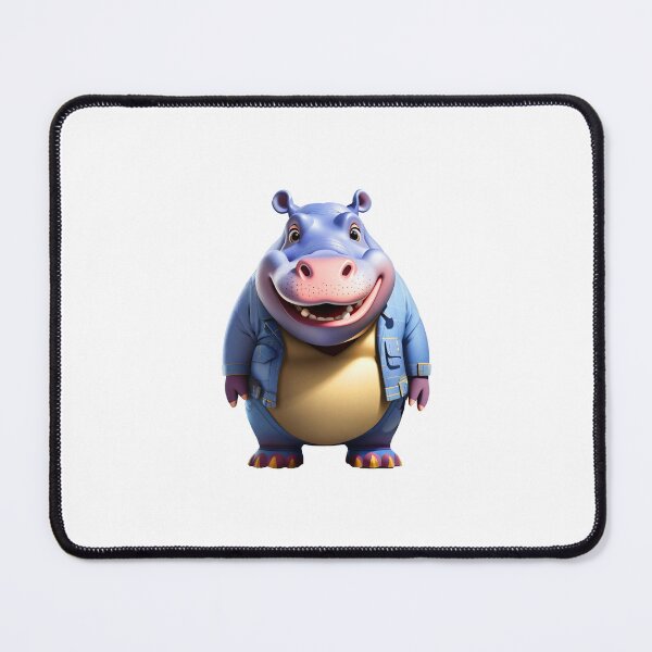 Item preview, Cute hippo hippopotamus smiling denim hippos designed and sold by w1ckerman.