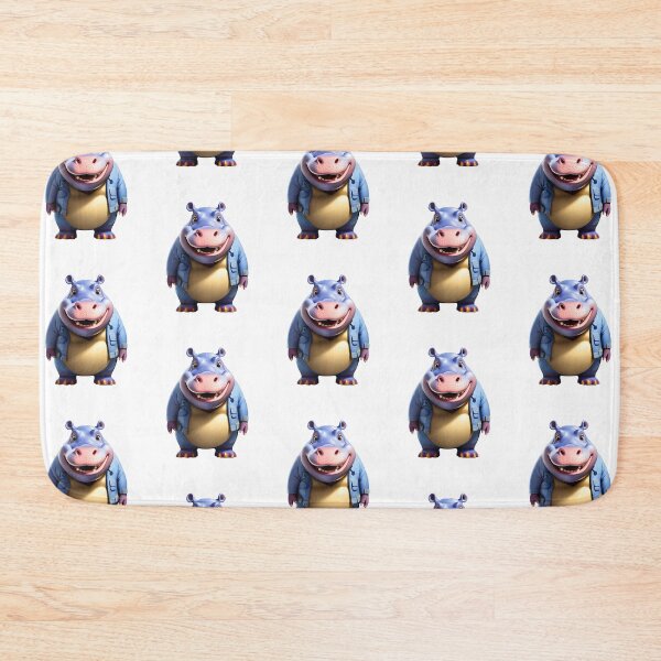 Item preview, Cute hippo hippopotamus smiling denim hippos designed and sold by w1ckerman.