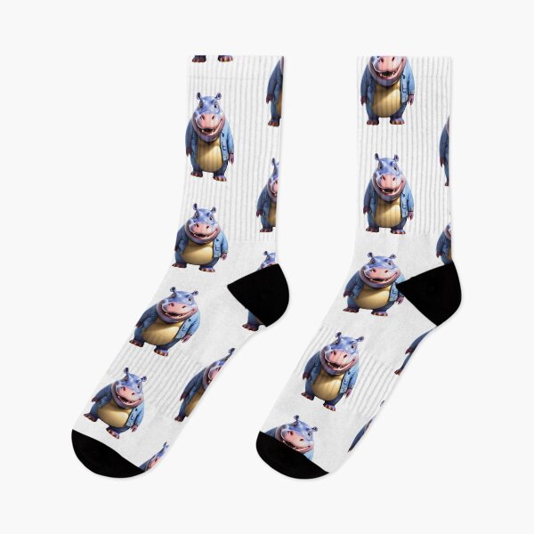 Item preview, Cute hippo hippopotamus smiling denim hippos designed and sold by w1ckerman.