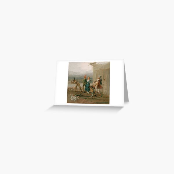 Francisco Goya Strolling Players (cropped version) - 18th century Commedia dell'Arte Theatre Greeting Card
