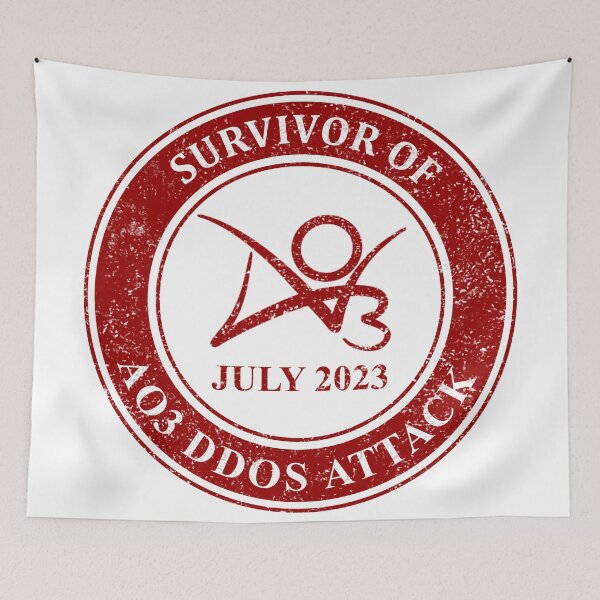 Item preview, Survivor of Ao3 DDOS Attack July 2023 designed and sold by Vikytoria.