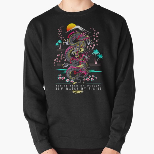 Item preview, You've Seen My Descent, Now Watch My Rising - Rumi Quote - Retro Miami Style Dragon  designed and sold by LaoTzuQuotes.