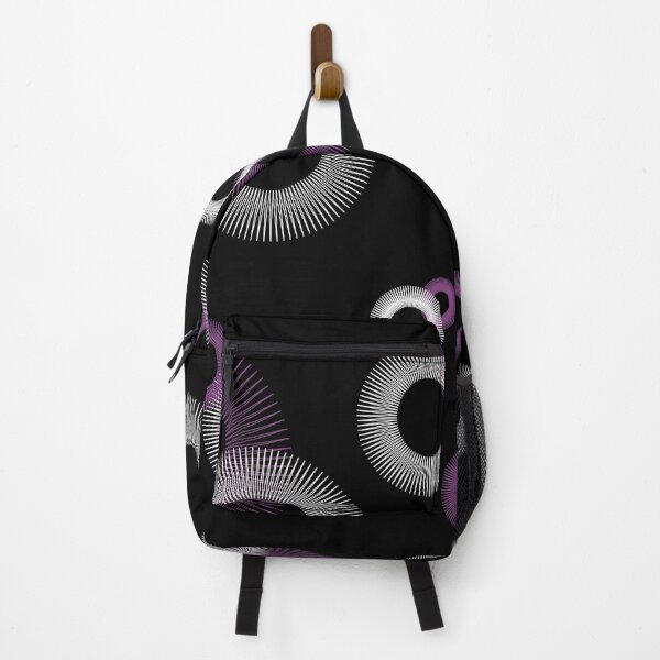 Item preview, Purple White Starburst Retro Pattern Black designed and sold by ValeriesGallery.