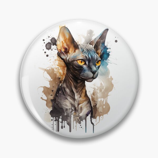 Item preview, Watercolor Black Sphynx Cat Design 4 designed and sold by Magnuna.