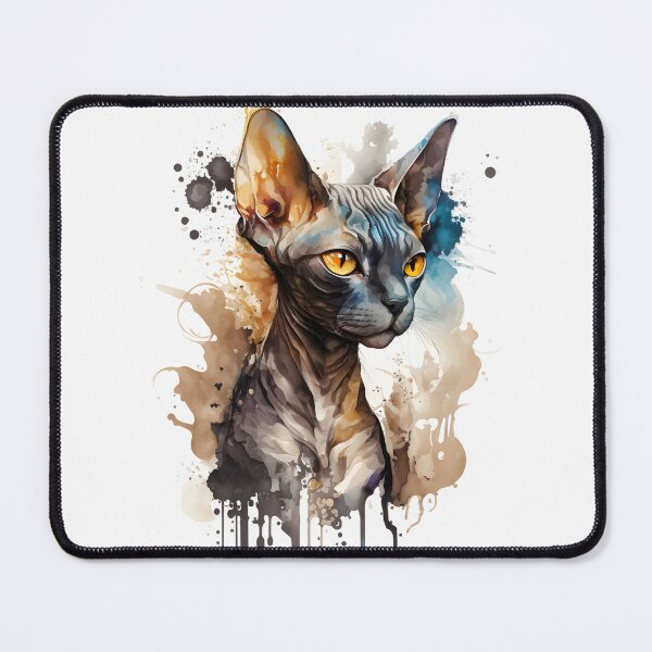 Item preview, Watercolor Black Sphynx Cat Design 4 designed and sold by Magnuna.