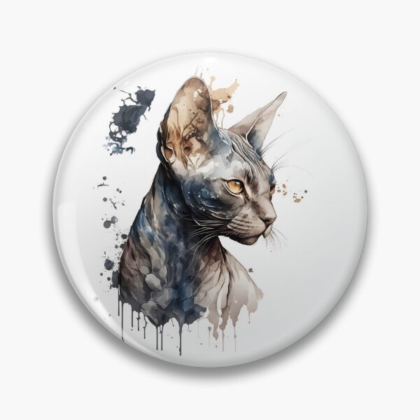 Item preview, Watercolor Black Sphynx Cat Design 5 designed and sold by Magnuna.