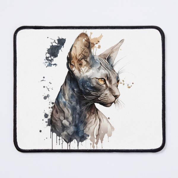 Item preview, Watercolor Black Sphynx Cat Design 5 designed and sold by Magnuna.