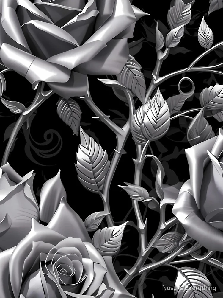 Thumbnail 4 of 4, iPhone Case, Silver Roses - Gothic Inspired designed and sold by Nosy is Everything.