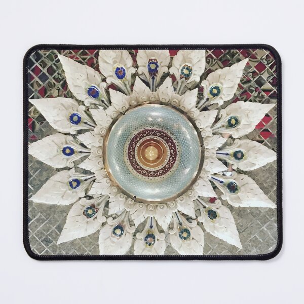 Item preview, Close-up of Ceiling Decoration in Thai Buddhist Temple Made of Rice Spoons and Enamel: A Celebration of Traditional Thai Craftsmanship designed and sold by Oh Halo Berry.
