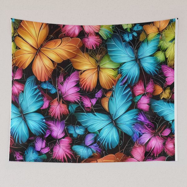 Item preview, Fluttering Elegance: Multiple Butterflies in Rich, Deep, Sharp, Vibrant Colors designed and sold by Rebekkahsdesign.