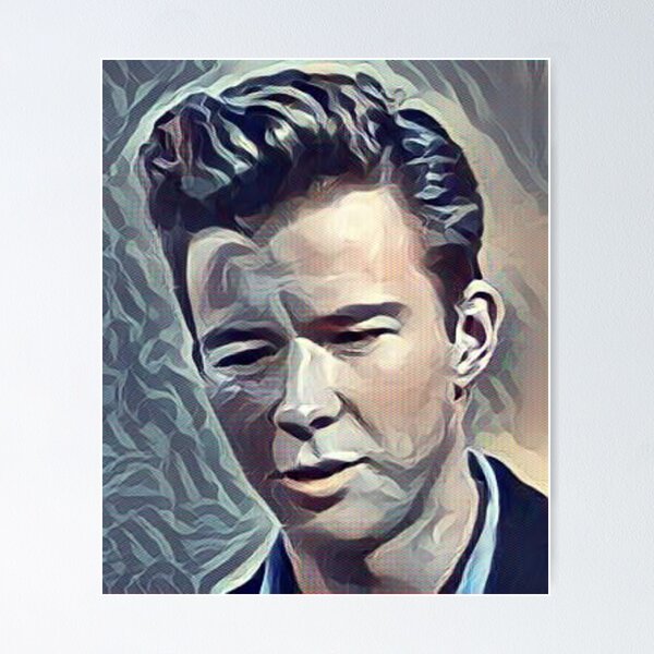 Rick Astley Portrait meme Rickroll Original Oil Black Velvet 18x24 Ba07z