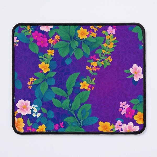 Item preview, Colorful flowers and purple bushes pattern designed and sold by elearah1.