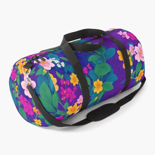 Item preview, Colorful flowers and purple bushes pattern designed and sold by elearah1.